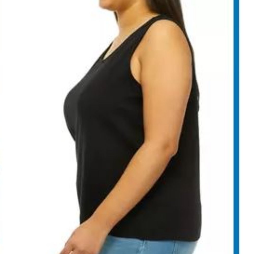Kim Rodgers Petite Black Scoop Neck Tank Top Size Petite Small - Picture 6 of 9